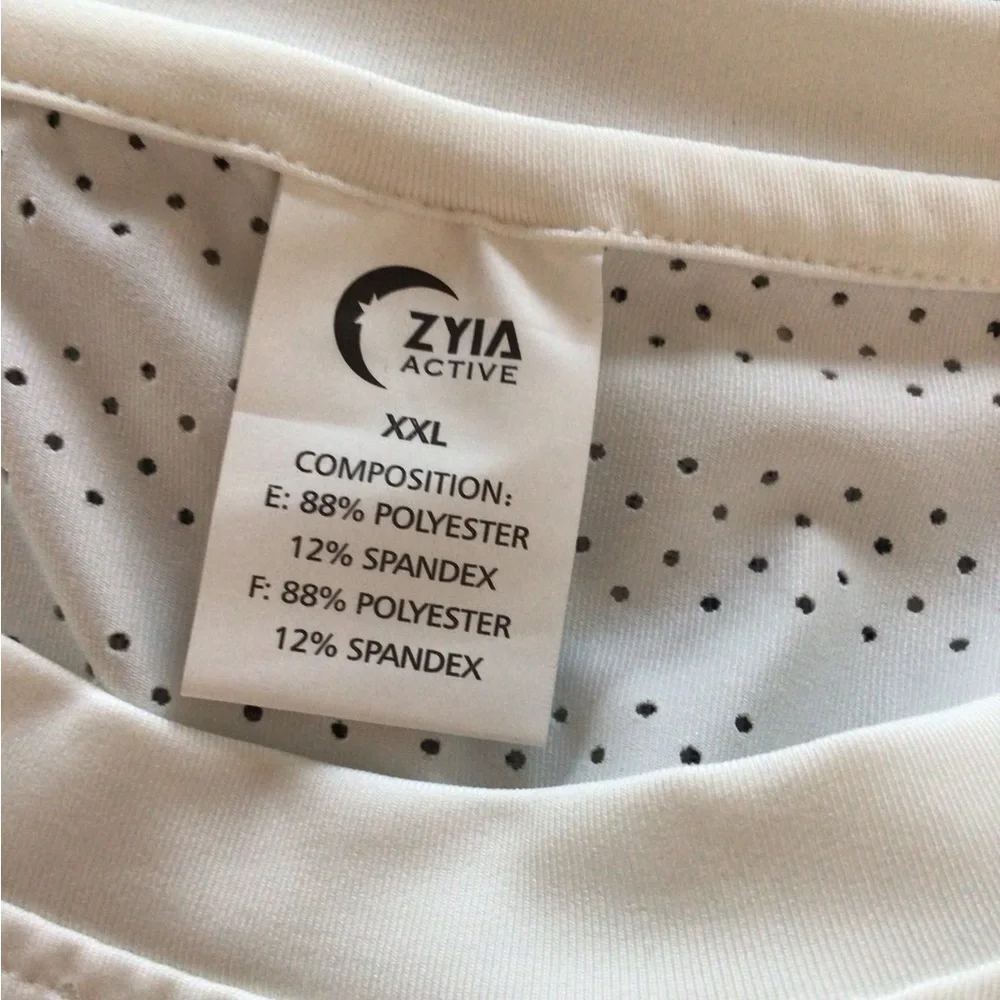 ZYIA White Textured Perforated Long Sleeve XXL Top